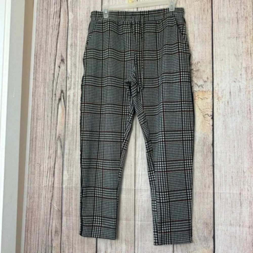 by Anthropologie Checked Tapered Trouser Pants Academia Boho size Small